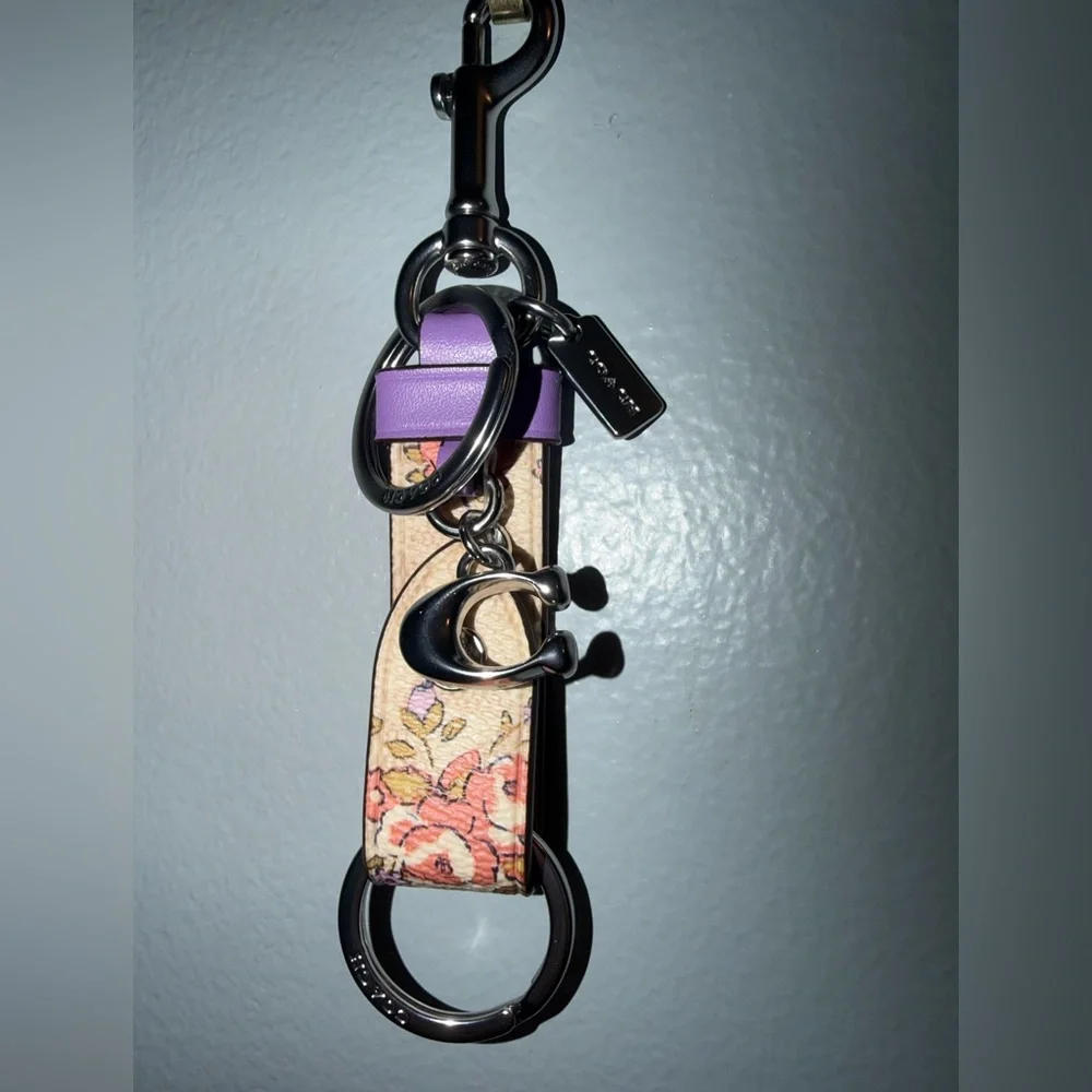 Coach Trigger Snap Bag Charm in Floral Print